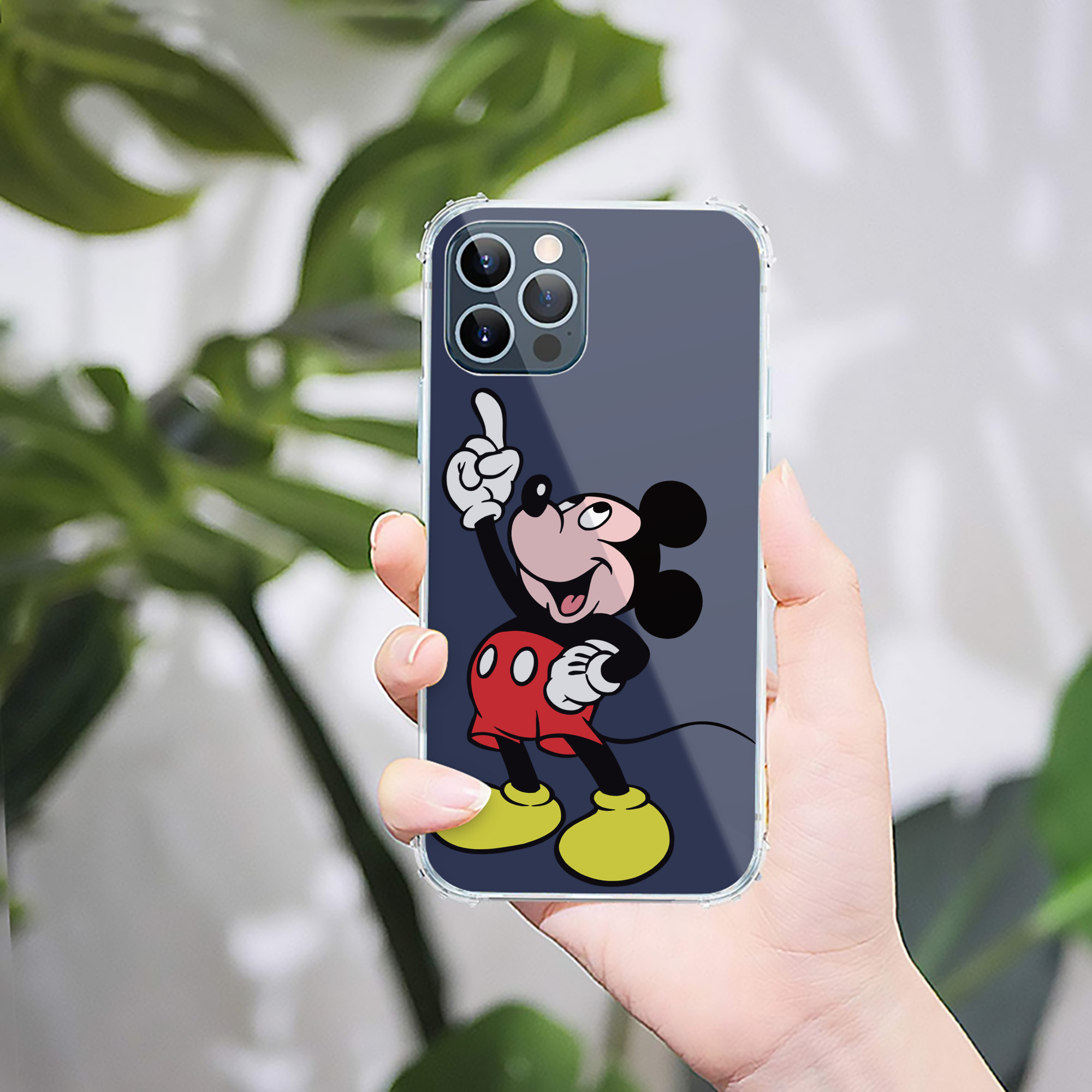 （画像用） ミッキーマウス Mickey Mouse 【iPhone 12シリーズ対応】透明スマホケース（クリアソフトケース）